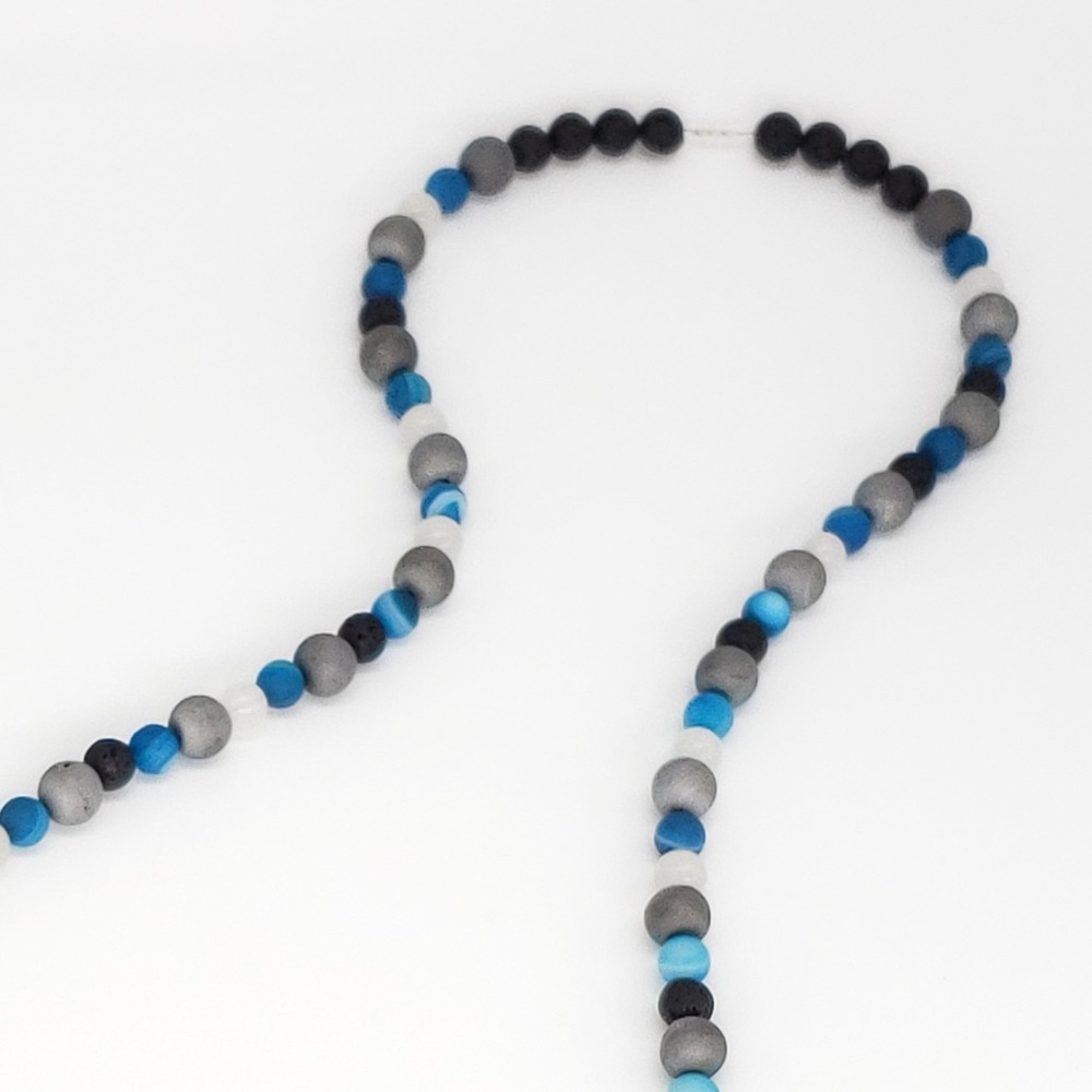 Boho Quartzite, Druzy, Agate & Lava Bead Necklace - Picture 6 of 9